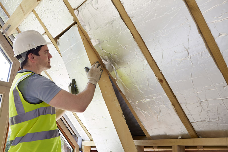 Insulation into roof